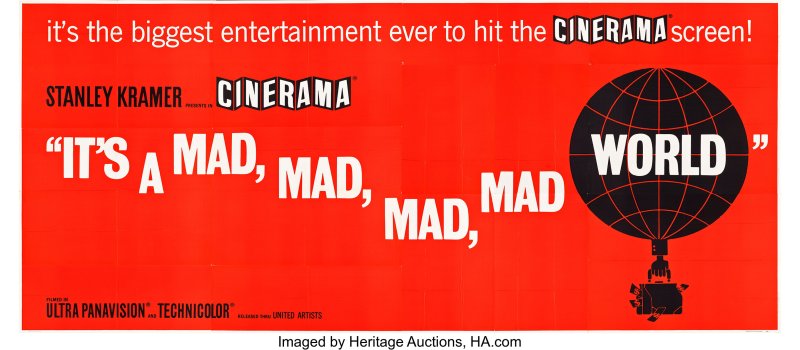 It's a Mad, Mad, Mad, Mad World (United Artists, 1963). Cinerama 24 Sheet