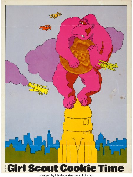 King Kong in Girl Scout Cookie Time (Quaker Oats, 1972). Advertising Poster