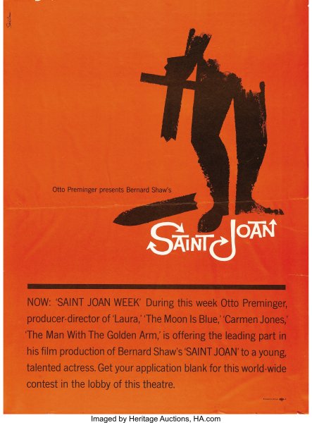 Saint Joan (United Artists, 1957). Poster