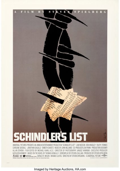 Schindler's List (Universal, 1993) - One Sheet - Alternate Style, Saul Bass Artwork