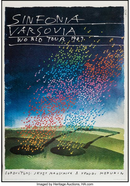 Sinfonia Varsovia by Saul Bass (Art Center Studio, 1987). Concert Poster