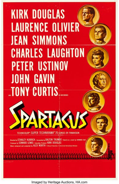 Spartacus (Universal International, 1960) - International Roadshow One Sheet - Saul Bass & Reynold Brown Artwork