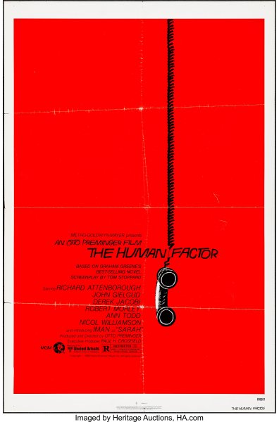 The Human Factor (United Artists, 1979) One Sheet - Saul Bass Artwork