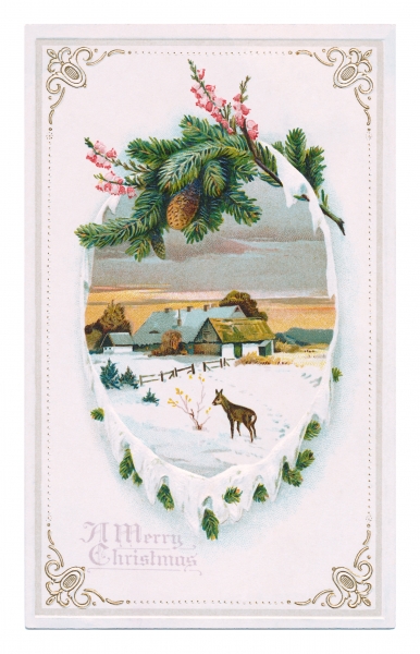A Vintage Merry Christmas Postcard