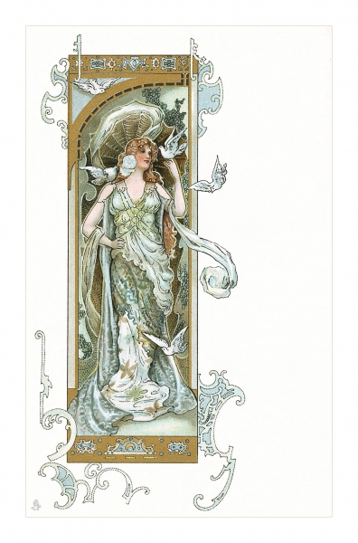 Art Nouveau Postcard by Eva Daniell