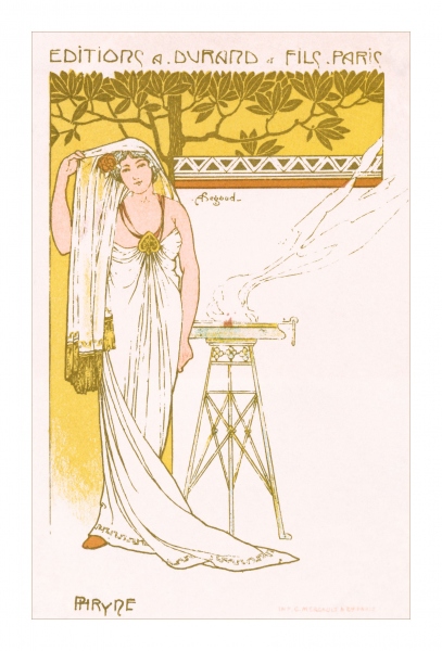 Art Nouveau Postcard of Phryne