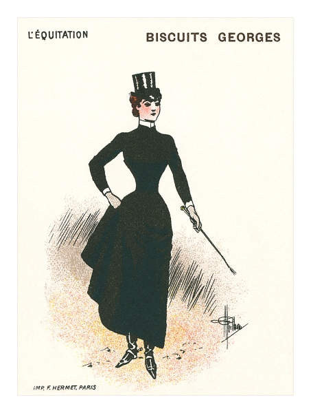 Biscuits Georges Trade Card - Girl in Black
