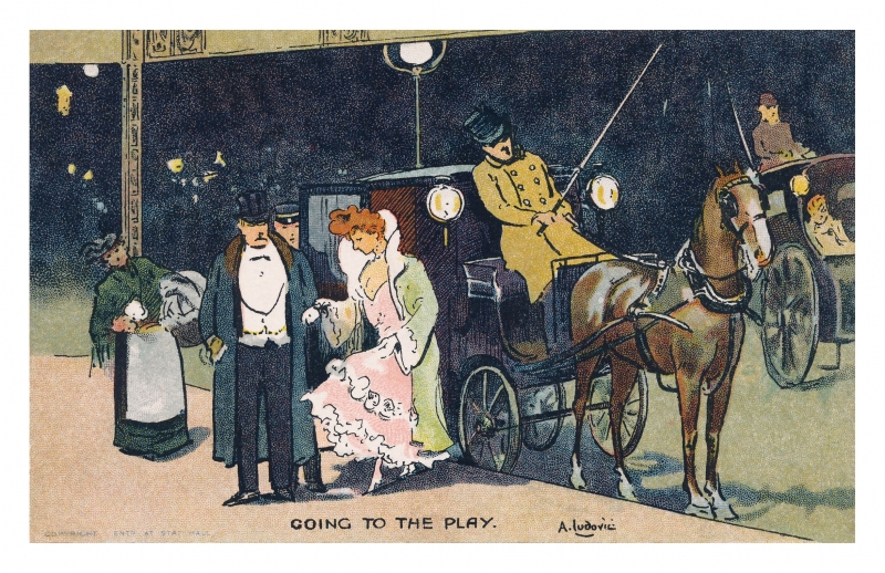 Going to the Play Postcard
