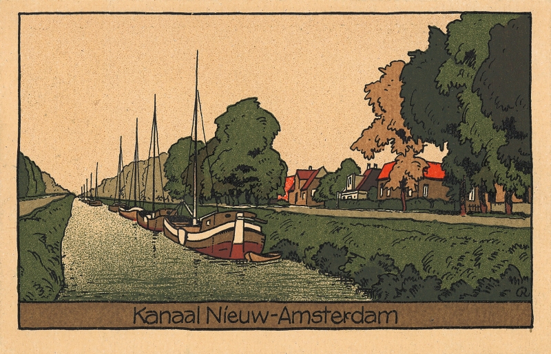 Kanaal Nieuw Amsterdam Postcard