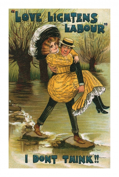 Love Lightens Labour I Dont Think Postcard 1910