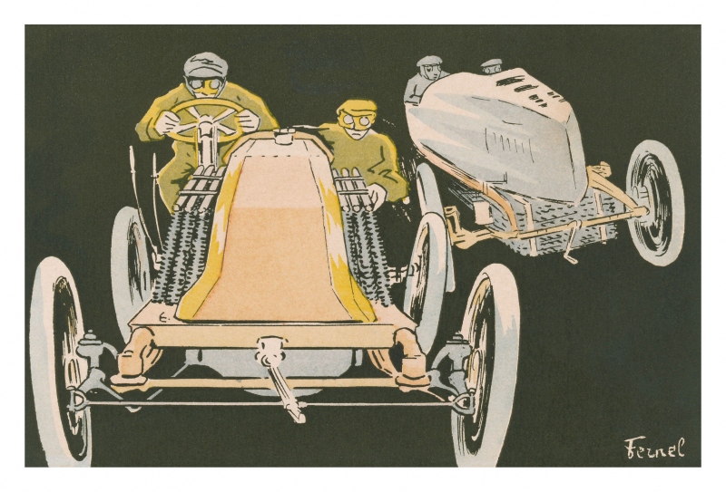 Racing Cars Postcard by Fernand Fernel