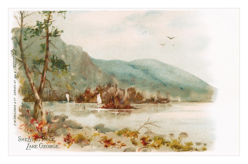 Shelving Rock Lake George Postcard