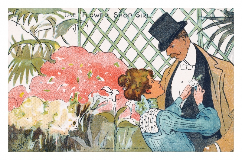 The Flower Shop Girl Postcard