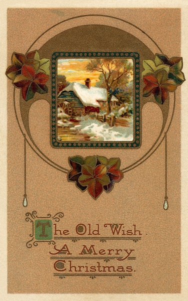 The Old Wish A Merry Christmas Postcard