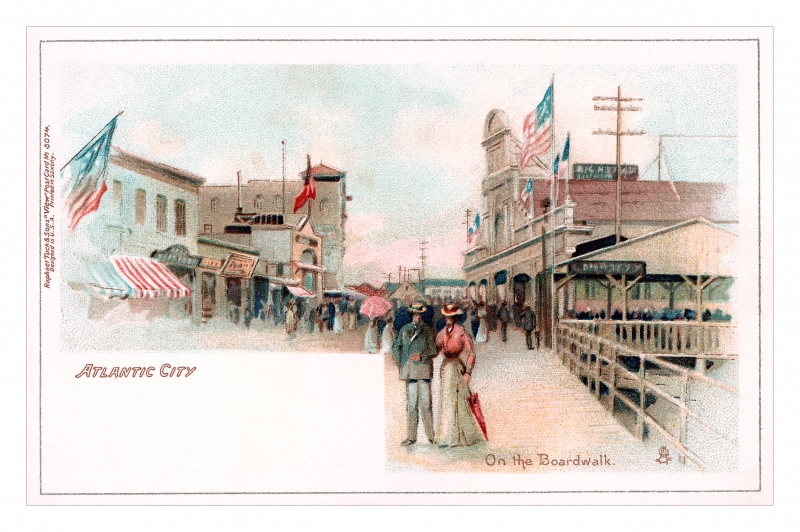 Atlantic City - On the Boardwalk Postcard