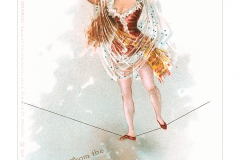 Barnum Bailey Girl on Tight Rope Postcard