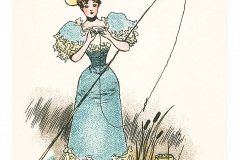 Biscuits Georges Trade Card - Girl in Blue-green Dress