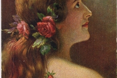 Victorian Girl with Flowers in Her Hair