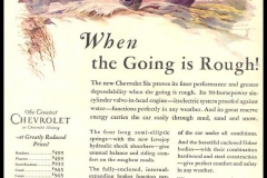 "The Chevrolet Six When the Going is Rough" Chevrolet Motor Co. Advertisement