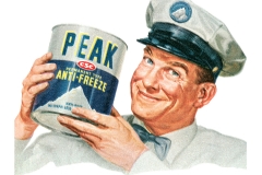 Detail from a 1951 Peak Anti Freeze Advertisment