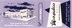 Acapulco Motel 117 N Kentucky Ave, Atlantic City, New Jersey Matchbook