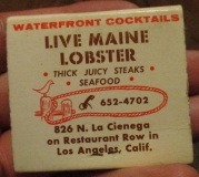 Alan Hale's Lobster Barrel and Steak House Matchbook (back)