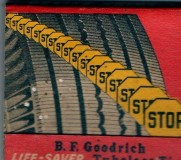 B.F. Goodrich Life-Saver Tubeless Tires Matchbook (front)