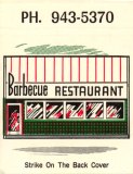 Barbecue Restaurant - Winnipeg, Canada Matchbook (back)