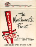Biltmore Motor Hotel - Fargo, North Dakota - Matchbook