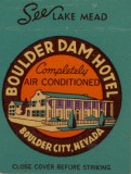 Boulder Dam Motel - 1305 Arizona St. Boulder City, NV Matchbook (front)