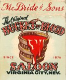 Bucket of Blood Saloon, Virginia City Matchbook