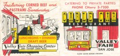 Cable Car Restaurant, San Jose Matchbook