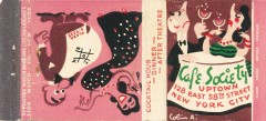 Cafe Society, New York City matchbook