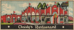 Christy's Restaurant - Painter's Cross Roads, on Baltimore Pike, U.S. Routes 1,202 & 203 Matchbook
