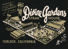 Divine Gardens Steak House matchbook detail