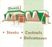 Dunn's Restaurant -  in Latham New York next to the Latham Motel Matchbook