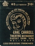 Earl Carroll Theater, Hollywood matchbook