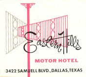 Eastern Hills Motor Hotel, Dallas matchbook