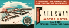 Fallsway Motor Hotel Clifton Hill, Niagara Falls, Canada Matchbook