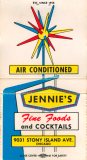 Jennie's Fine Food and Cocktails - Chicago, Illinois Matchbook