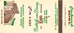 Linbrook Bowl matchbook