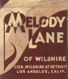 Melody Lane, Los Angeles Matchbook