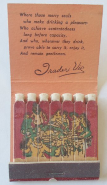 Trader Vic's Matchbook - Oakland & San Francisco, California (matches)