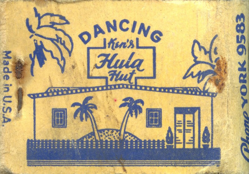 Ken's Hula Hut - 8204 Beverly Blvd. Matchbook