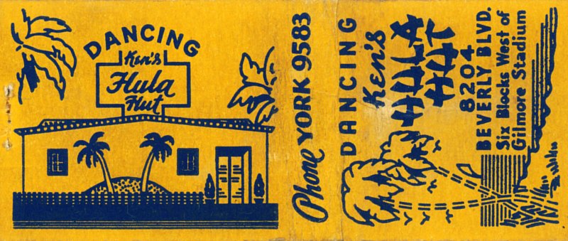 Ken's Hula Hut, Los Angeles Matchbook