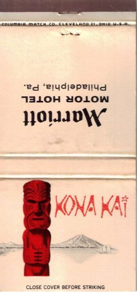 Matchbook from Kona Kai in Philadelphia