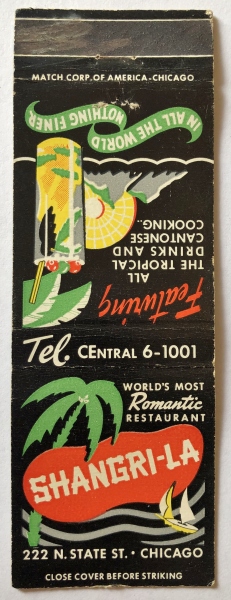 Shangri-La Restaurant matchbook