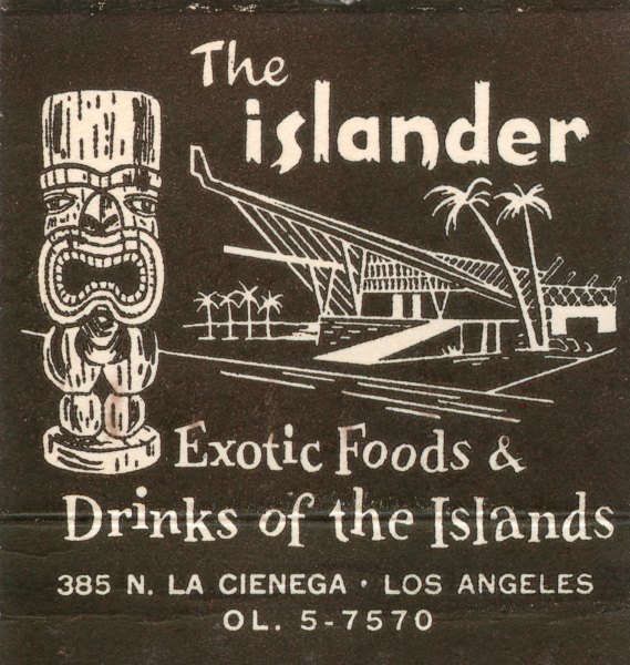 The Islander Bar & Restaurant - 385 North La Cienega Los Angeles, CA Matchbook