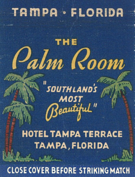 The Palm Room, Tampa, Florida matchbook