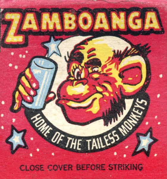 Zamboanga Matchbook - Home of the Tailess Monkeys - 3828 W. Slauson Ave. Los Angeles, CA